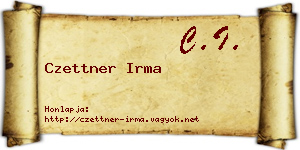 Czettner Irma névjegykártya